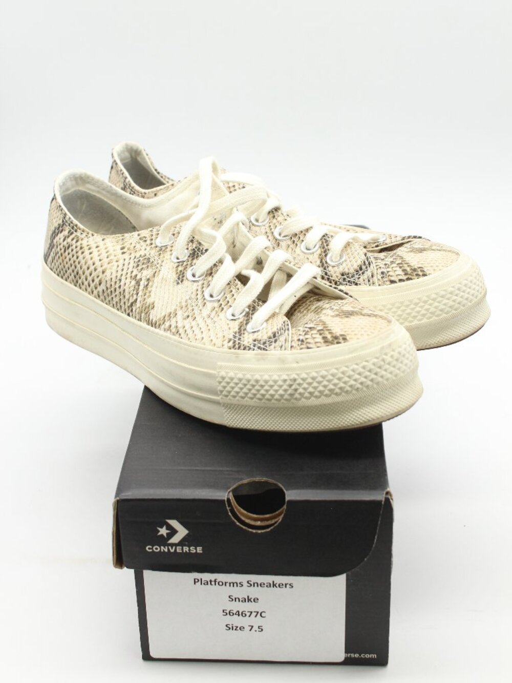 Converse Low Top Platform Sneakers Snakeskin Size 7.5
